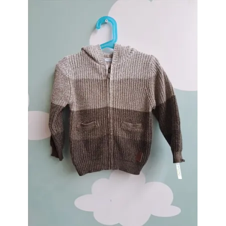 Felpa Mayoral Con Zip Verdone e Beige 2 A