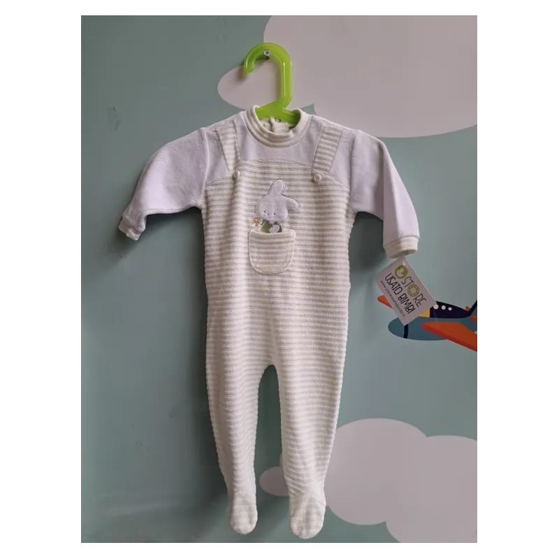 Tutina Bianca E Verde Coniglietto Ellepi 6 M 68 Cm
