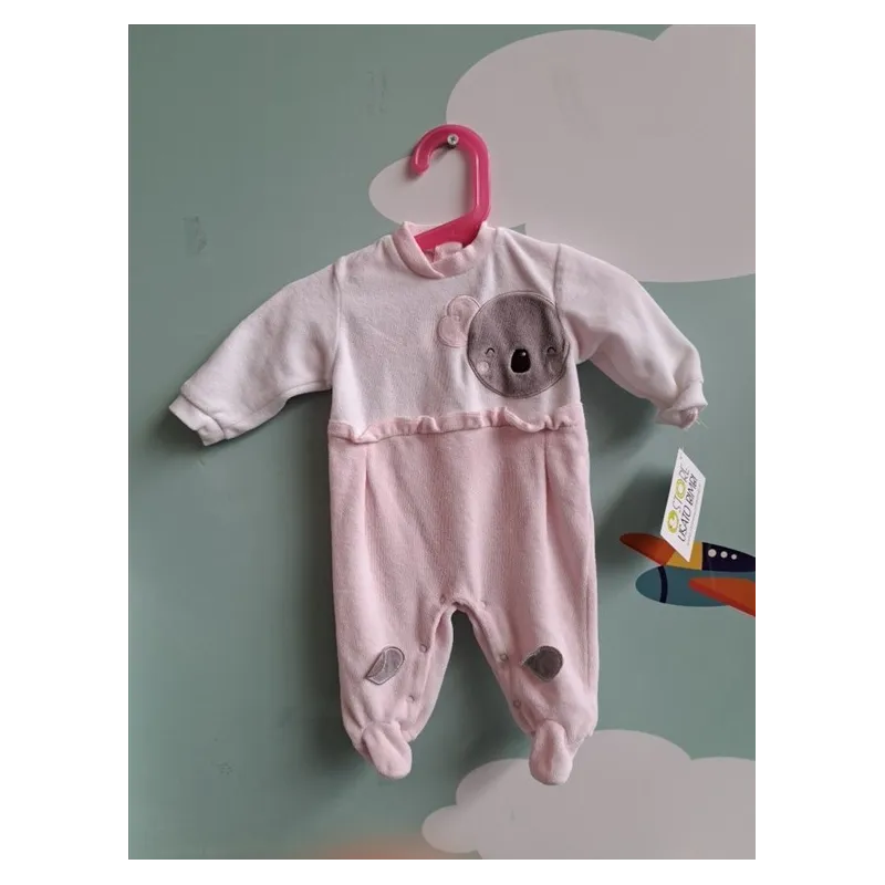 Tutina In Ciniglia Rosa e Bianca Koala 1 M