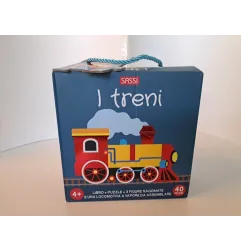 Libro + Puzzle + 3 Figure Sagomate I Treni