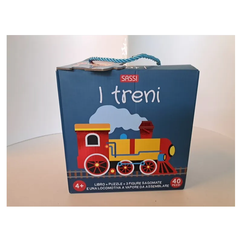 Libro + Puzzle + 3 Figure Sagomate I Treni