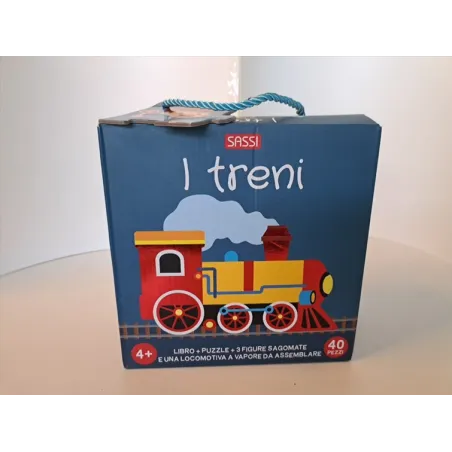 Libro + Puzzle + 3 Figure Sagomate I Treni