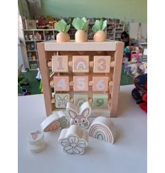 Cubotto Multiattività Bellissimo In Legnobieco Berry Fine Motor Cube