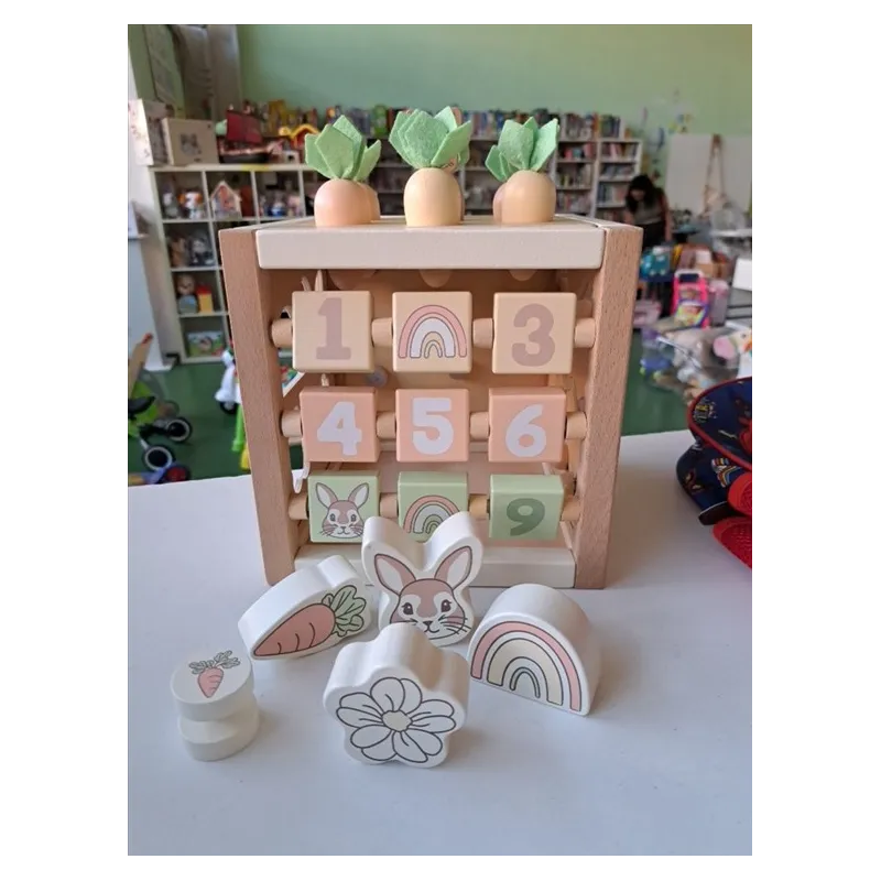 Cubotto Multiattività Bellissimo In Legnobieco Berry Fine Motor Cube