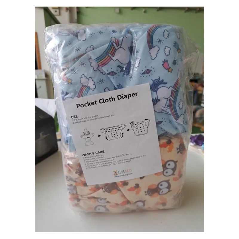 Pannolini Lavabili AlvaBaby 0/3 Anni Regolabili Nuovi 6 PZ