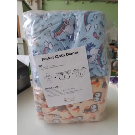 Pannolini Lavabili AlvaBaby 0/3 Anni Regolabili Nuovi 6 PZ