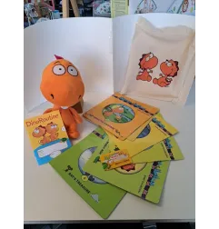 Kit Impara L'inglese Hocus & Lotus Con Libri, Chiavetta Con Cartoni E Dinosauro Peluche