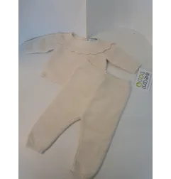 Completo Jacadi Bianco Maglia + Pantaloni 3 M