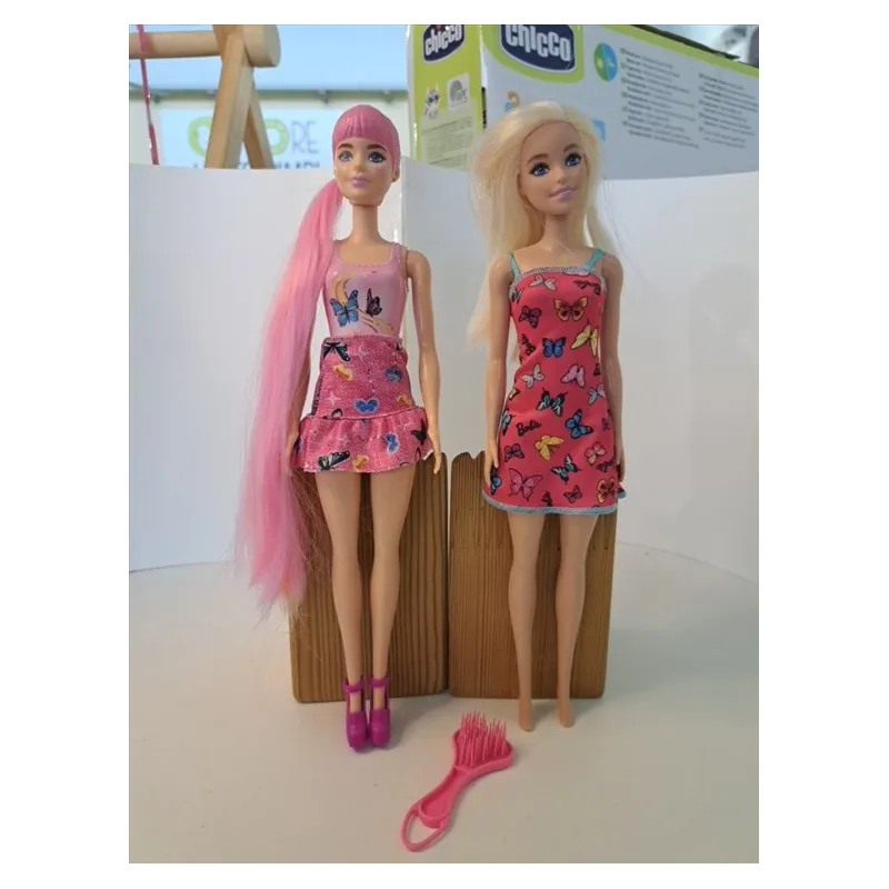 Barbie Vestiti Con Farfalle Con Spazzola 2 Pz
