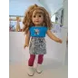 Bambola Alta 50 Cm Capelli Riccioli Gonna Jeans
