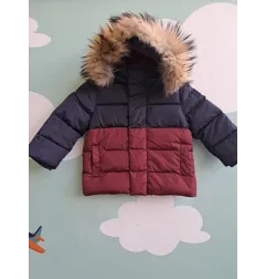 Piumino Il Gufo Bellissimo Con Cappuccio Blu e Bordeaux