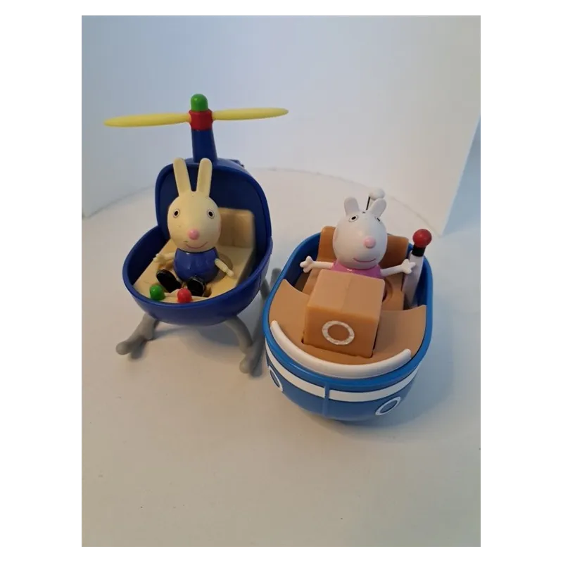 Mezzi Peppa Pig: Elicottero e Barca Con Personaggi