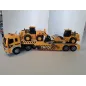 Camion Traportatore Arancione Sonoro + Schiacciasassi + Ruspa