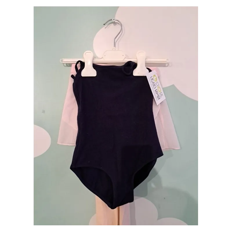 Set Danza: Body Blu, Calze Rosa, Tutù Rosa e Scarpe 4/5 A