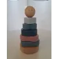 Impilabile In Legno Azzurro e Rosa
