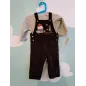 Salopette Velluttino Marrone Con Maglia Maniche Lunghe Beige 12 M