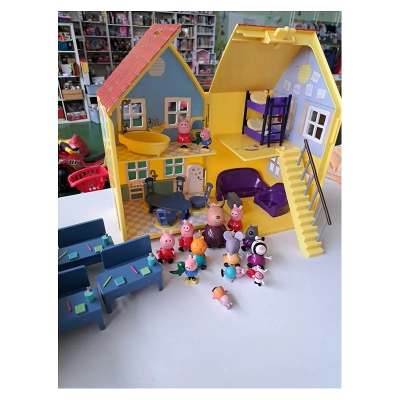 Casa Peppa Pig Con Mobili, Personaggi e Banchi Scuola