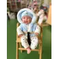 Bambola Realistica Llorens Maschietto Con Tutina Cuoricini e Cappellino
