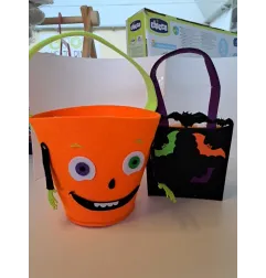 Borsa Halloween Zucca Con Borsetta Pipistrelli