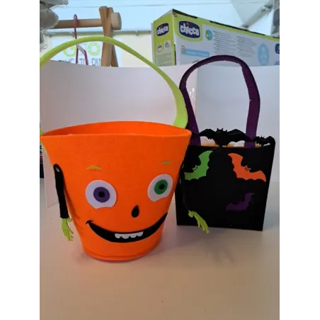 Borsa Halloween Zucca Con Borsetta Pipistrelli