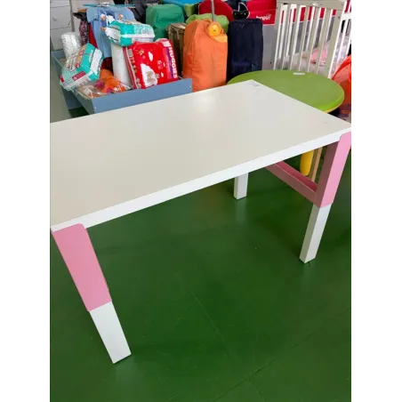 Tavolino Rosa e Bianco Con Altezza Regolabile - Piccolo Segno