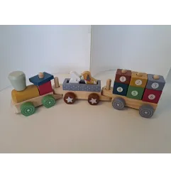 Trenino In Legno Impilabile Animaletti
