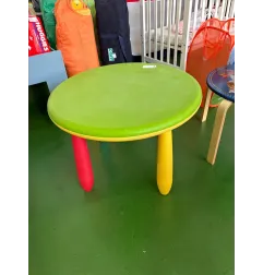 Tavolino In Plastica Rotondo Verde E Giallo