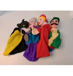 Marionette Cappuccetto Rosso,nonna, Lupo E Cacciatore 4 Pz