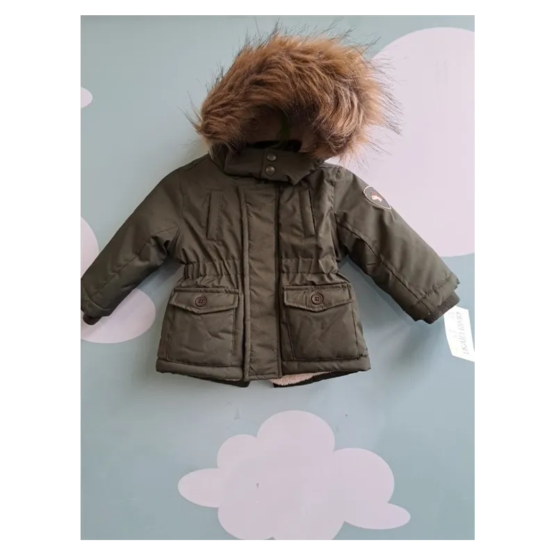 Giacca Invernale Prenatal Verde Con Interno Il Pellicciotto 6/9 M