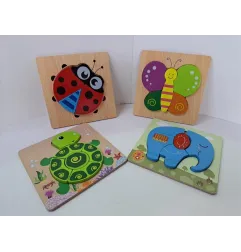 Puzzle Animali Legno (2 Pz)