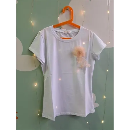 T-shirt Mamma Maniche Corte Taglia Unica Fiore Rosa Nuova