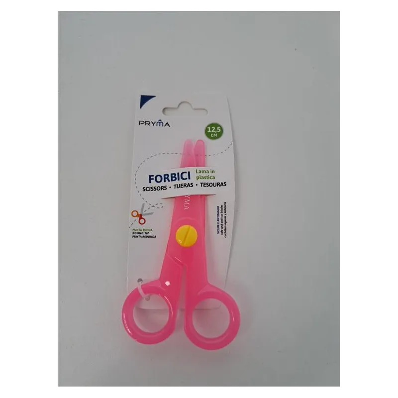 Forbici Lama In Plastica Punta Tonda Nuova Rosa